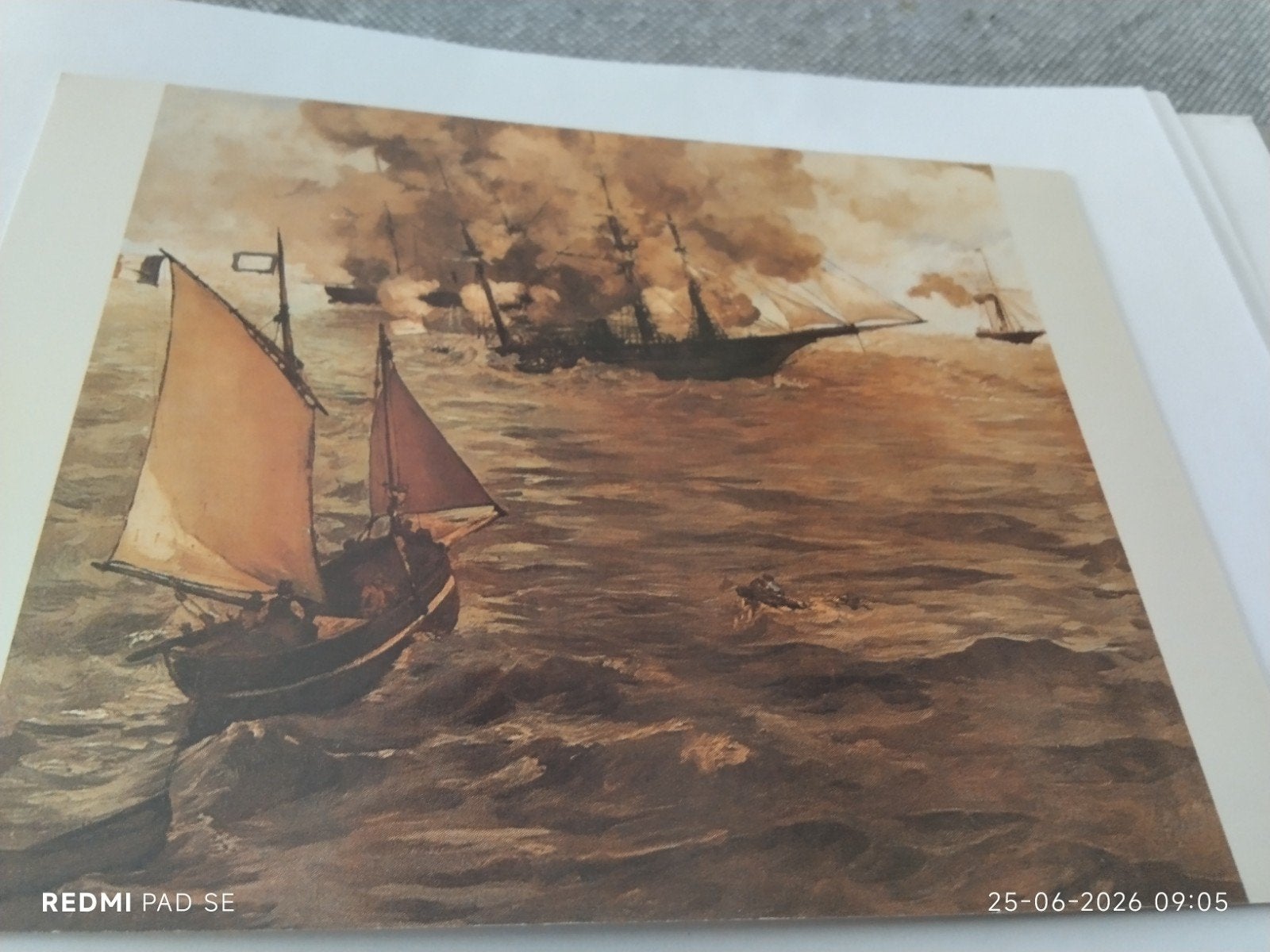 Edouard Manet - Kearsarge en Alabama Ansichtkaart, Ophalen of Verzenden, 1980 tot heden, Ongelopen
