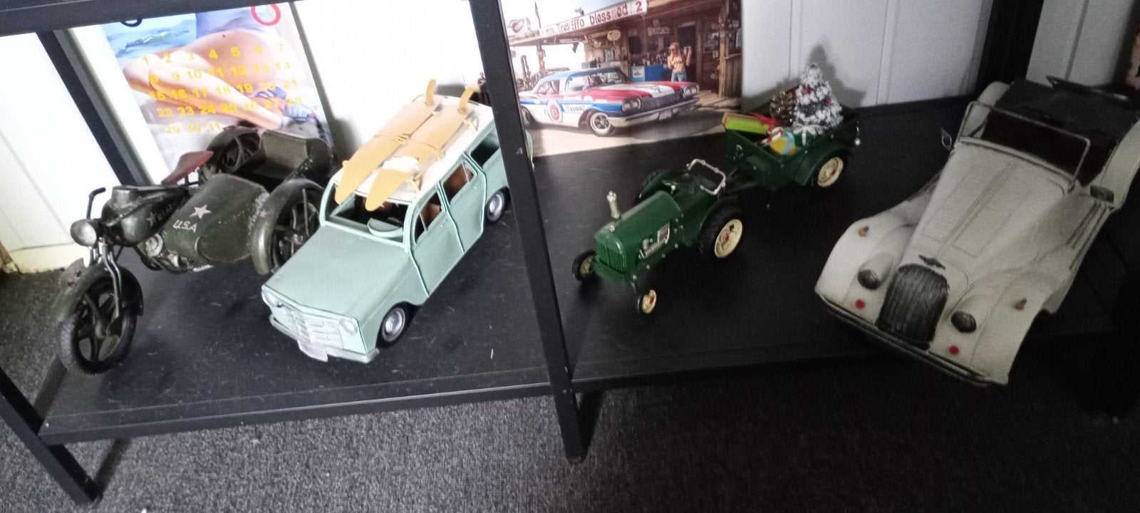 Verzameling modelauto's en motorfiets, Gebruikt, 1:32 tot 1:50, Overige typen, Ophalen