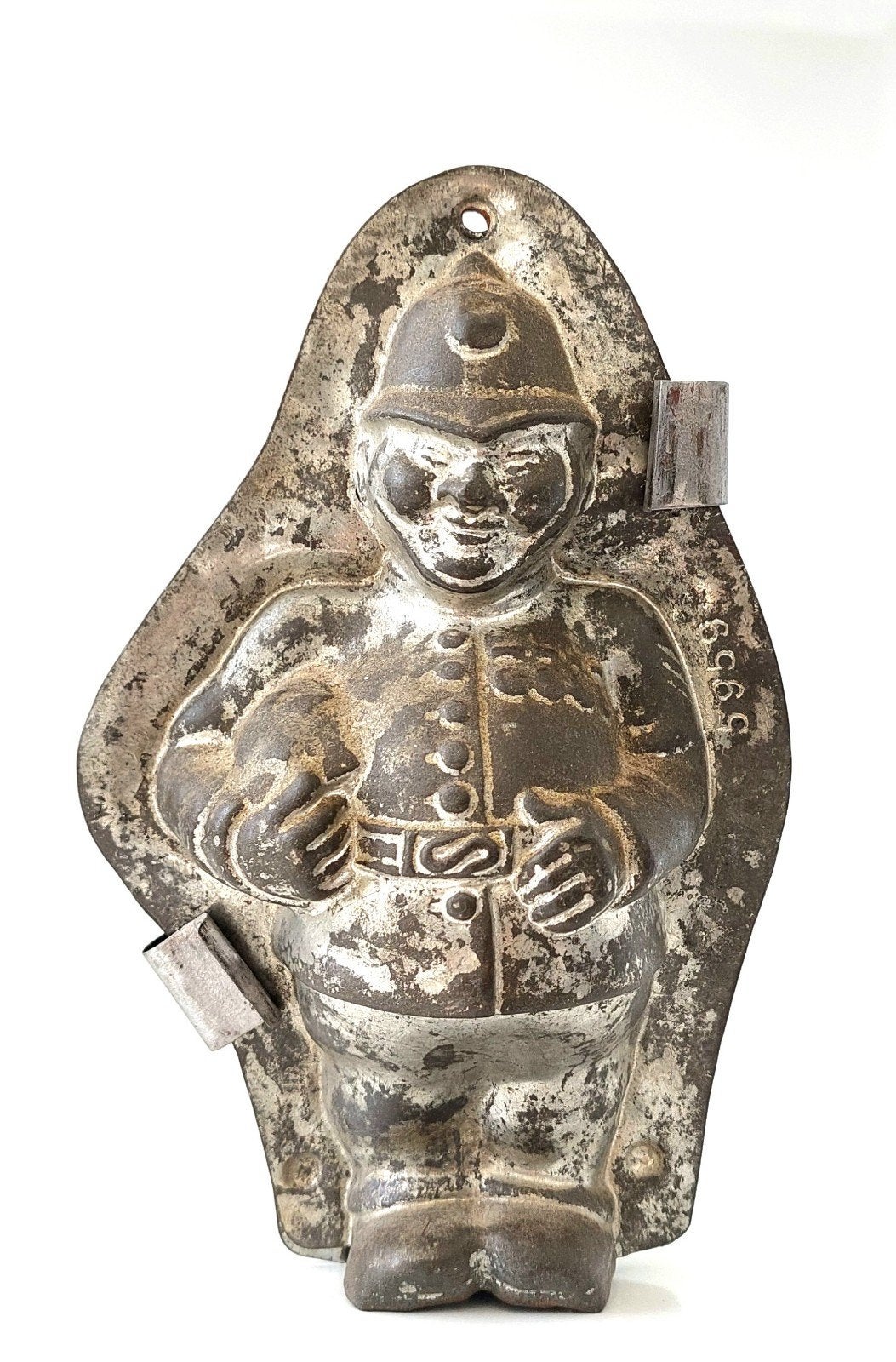 Oude Metalen Dubbele Chocoladevorm Politie Agent, Antiek en Kunst, Ophalen of Verzenden
