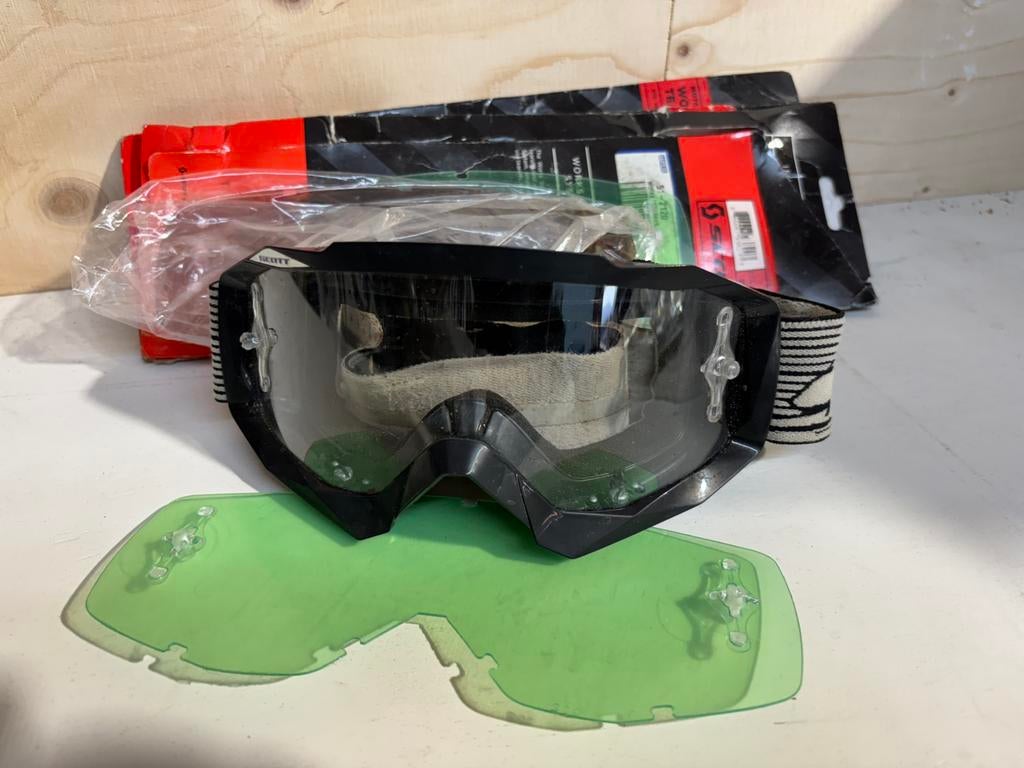 Motorcrossbril extra lensen en Tearoffs, Motoren, Ophalen of Verzenden, Tweedehands, Motorcrosskleding