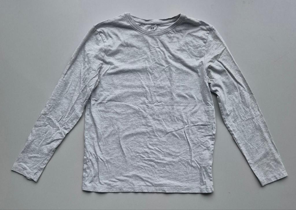 H&M Basic Organic Cotton Longsleeve Grijs Maat 170, Kinderen en Baby's, Kinderkleding | Maat 170, Gebruikt, Jongen of Meisje, H&M