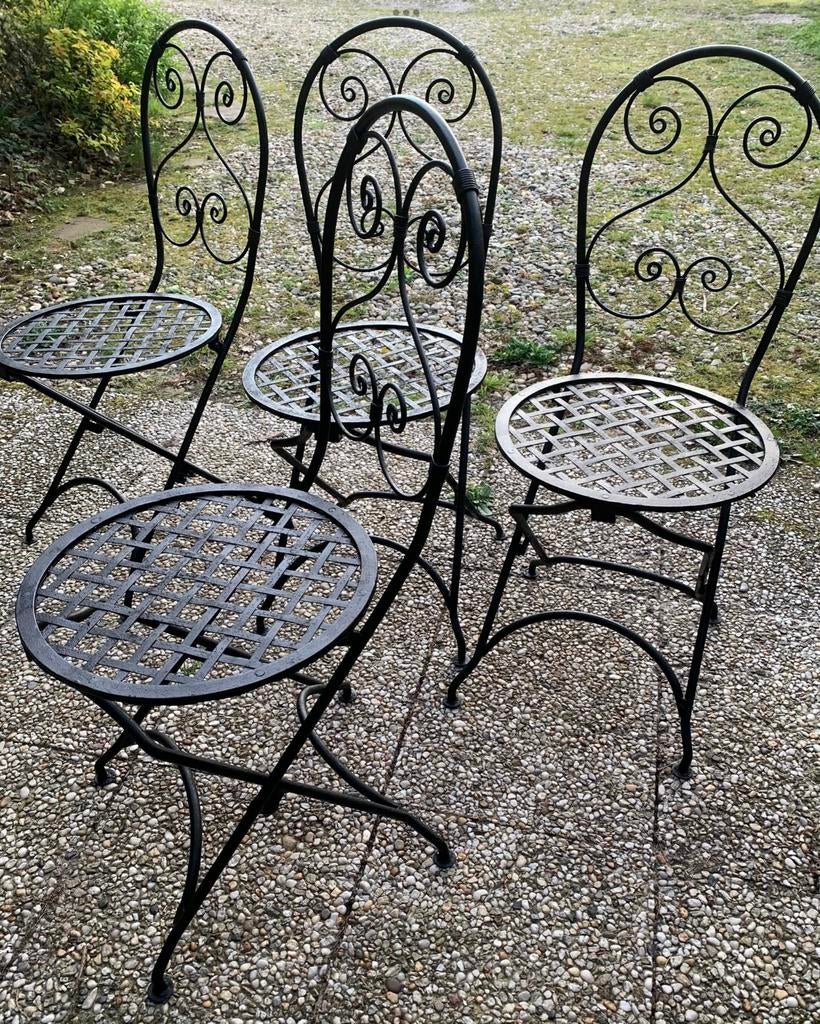 bistrostoelen antiek smeedijzer 4x bistrostoelen tuinstoel, Ophalen