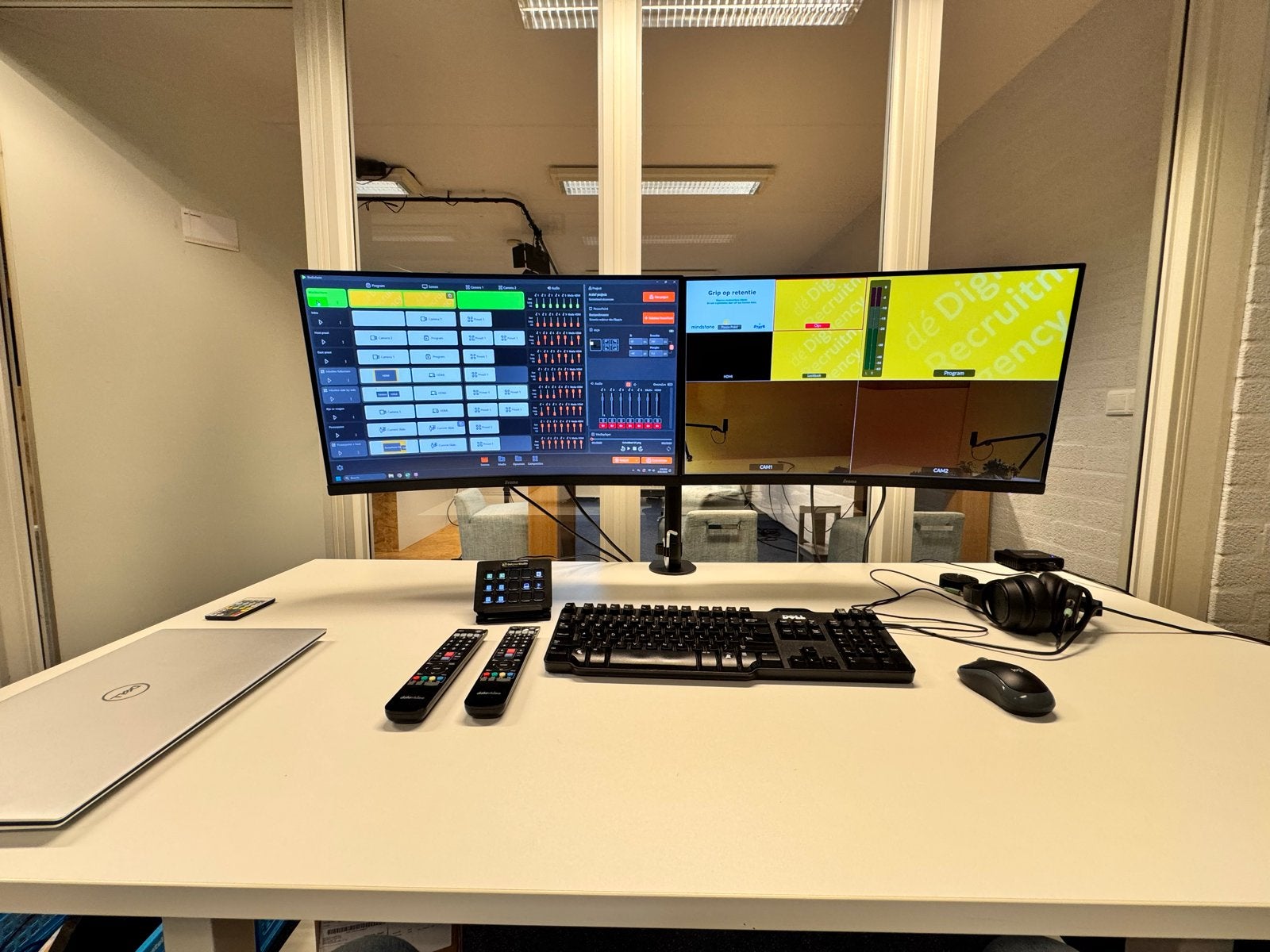 Complete professionele podcast studio set-up, Audio, Tv en Foto, Professionele Audio-, Tv- en Video-apparatuur, Ophalen, Zo goed als nieuw