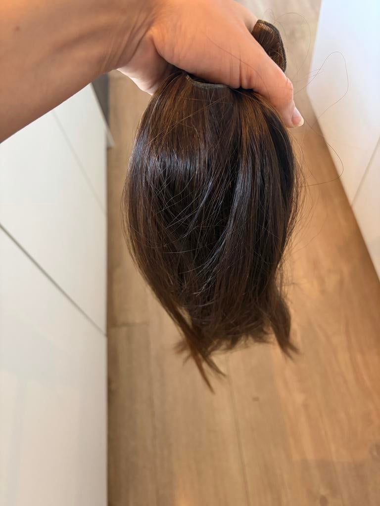 Echt haar twee matten, 48 cm, Ophalen of Verzenden, Zo goed als nieuw, Pruik of Haarverlenging