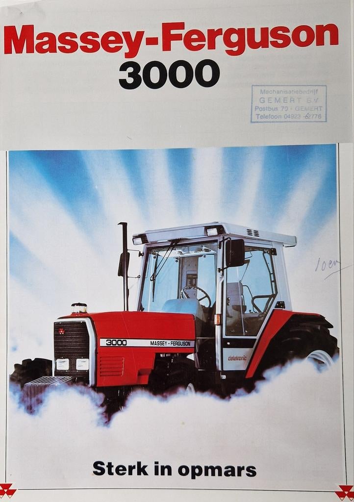 Massey Ferguson 3000 Serie Tractor Brochure, Ophalen of Verzenden, Gelezen, Folder
