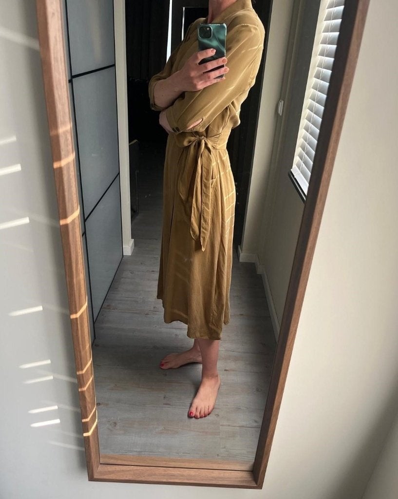 BA&SH camel kleurige Midi jurk maat S (maat 1), Bruin, Verzenden, Zo goed als nieuw, Ba&sh