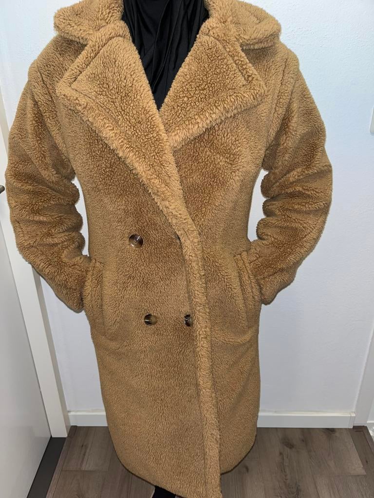 Wollen winterjas, Ophalen of Verzenden, Zo goed als nieuw, Maat 36 (S), Beige