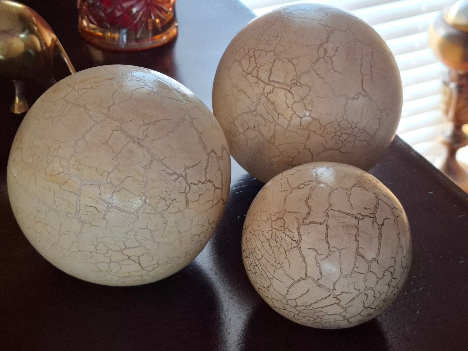 Set van 3 vintage decoratieve ballen, Antiek en Kunst, Ophalen of Verzenden