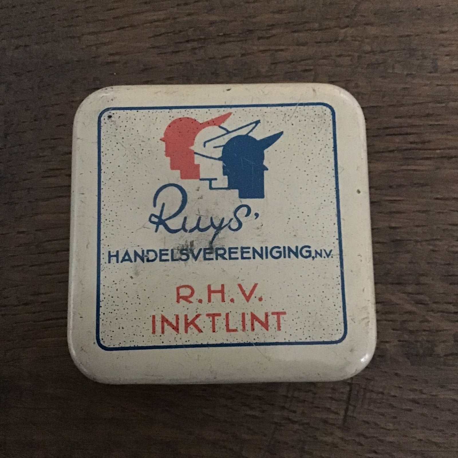 Oud blikje R.H.V. Inktlint Ruys’ Handelsvereeniging., Verzamelen, Ophalen of Verzenden, Gebruikt, Overige, Overige merken
