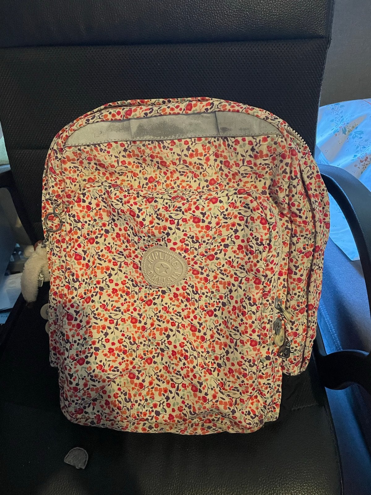 Kipling rugzak met bloemenprint, Ophalen, Gebruikt, Kipling, 25 tot 40 cm