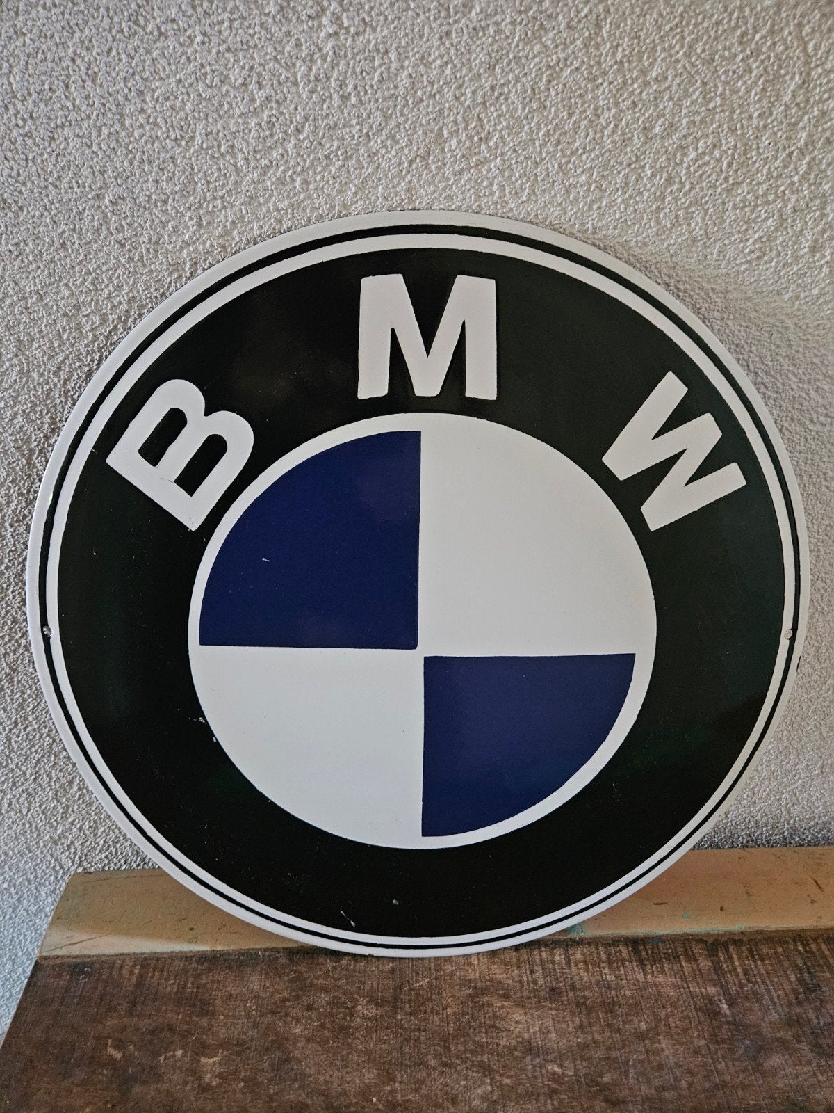Groot BMW Emaille Bord - Vintage Look, Verzamelen, Ophalen of Verzenden, Zo goed als nieuw, Reclamebord