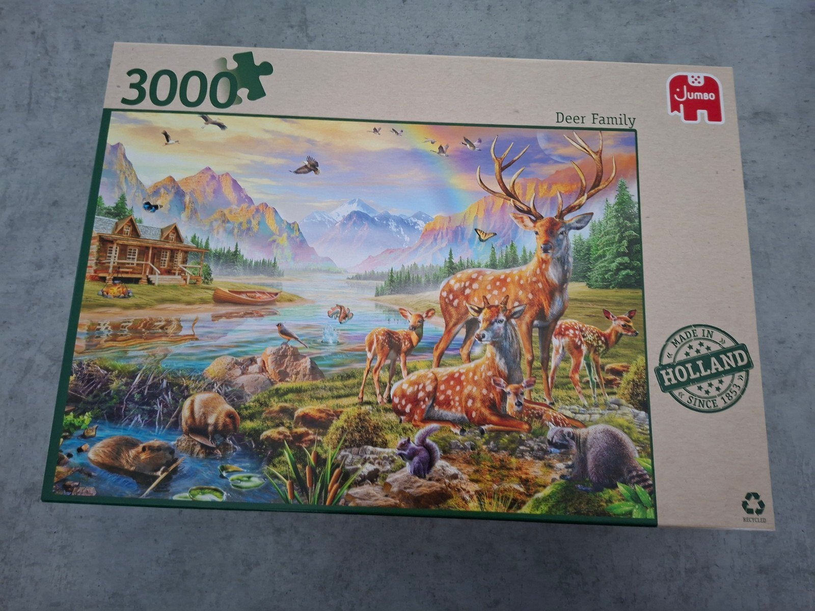 Jumbo Legpuzzel 'Deer Family' 3000 stukjes, Ophalen, Meer dan 1500 stukjes, Zo goed als nieuw, Legpuzzel
