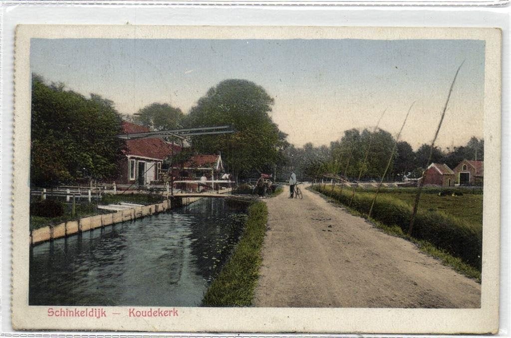 Schinkeldijk - Koudekerk - fietser brug - 1928 gelopen, Ophalen of Verzenden, 1920 tot 1940, Gelopen, Noord-Brabant