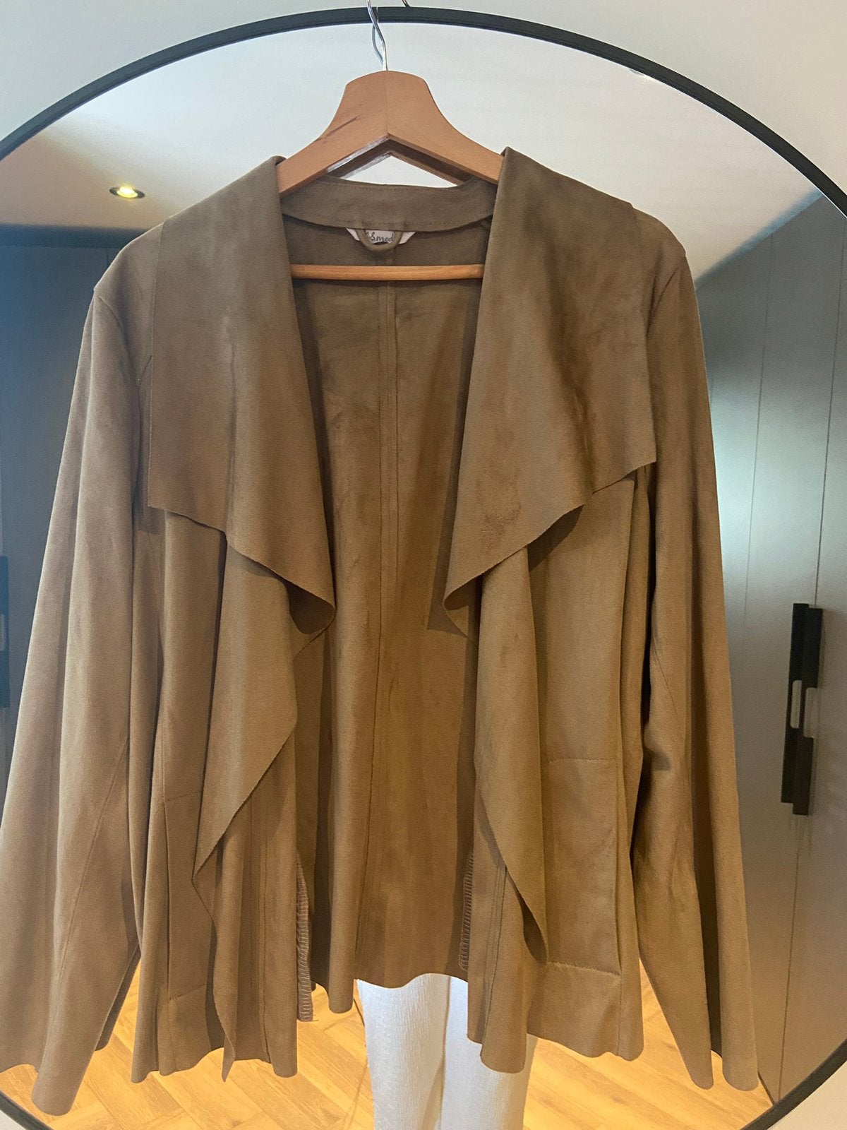 Suedine jasje MS Mode maat L camel kleur, Ophalen of Verzenden, Zo goed als nieuw, Maat 42/44 (L), Jasje