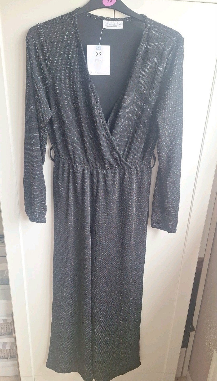Jumpsuit zwart met glitter lange mouw Nieuw maat XS/34, Ophalen of Verzenden, Nieuw, Maat 34 (XS) of kleiner, Zwart