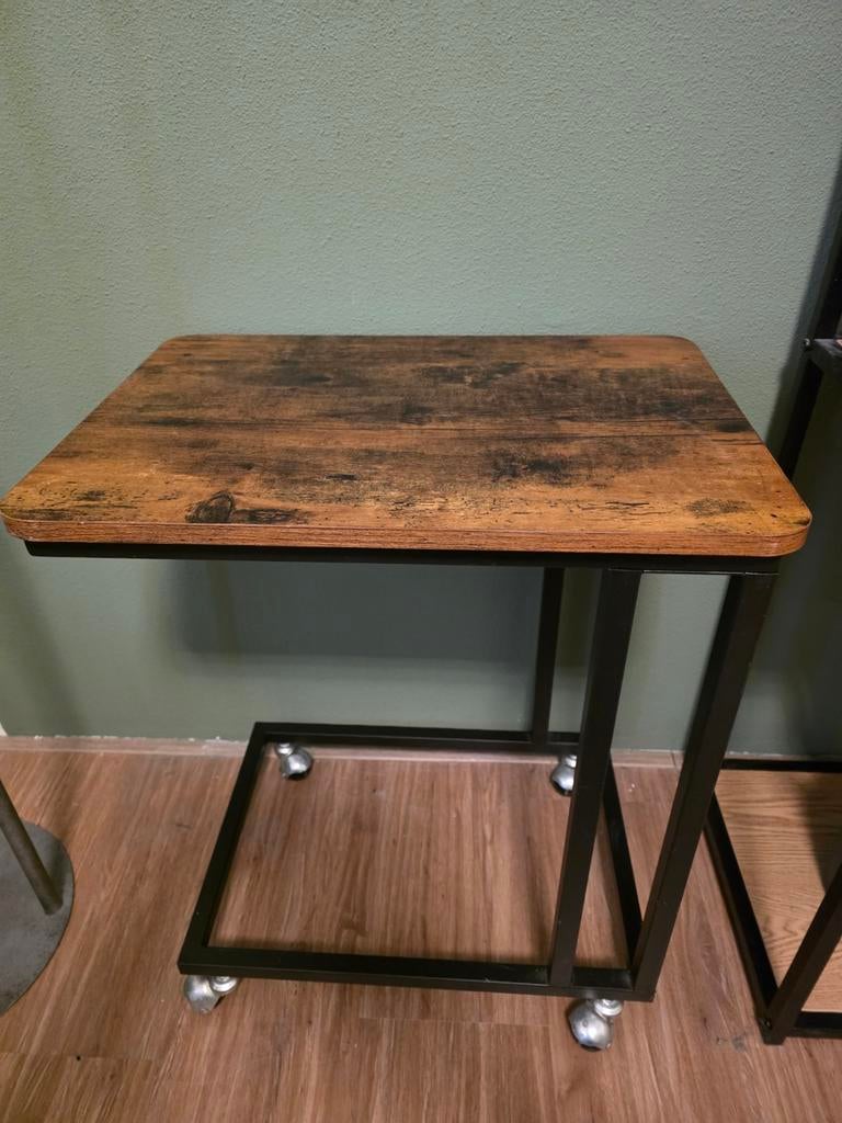 Bijzettafel met wieltjes, Ophalen of Verzenden, Rond, Minder dan 55 cm