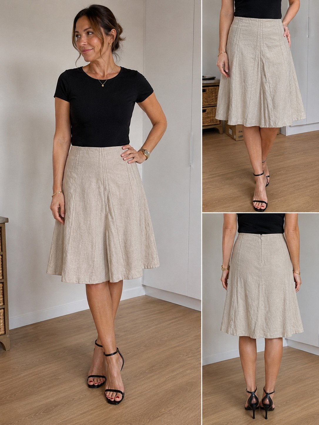 VERSE rok beige linnenlook – maat 46 – uitlopend, Rok, Beige, Ophalen of Verzenden, Zo goed als nieuw