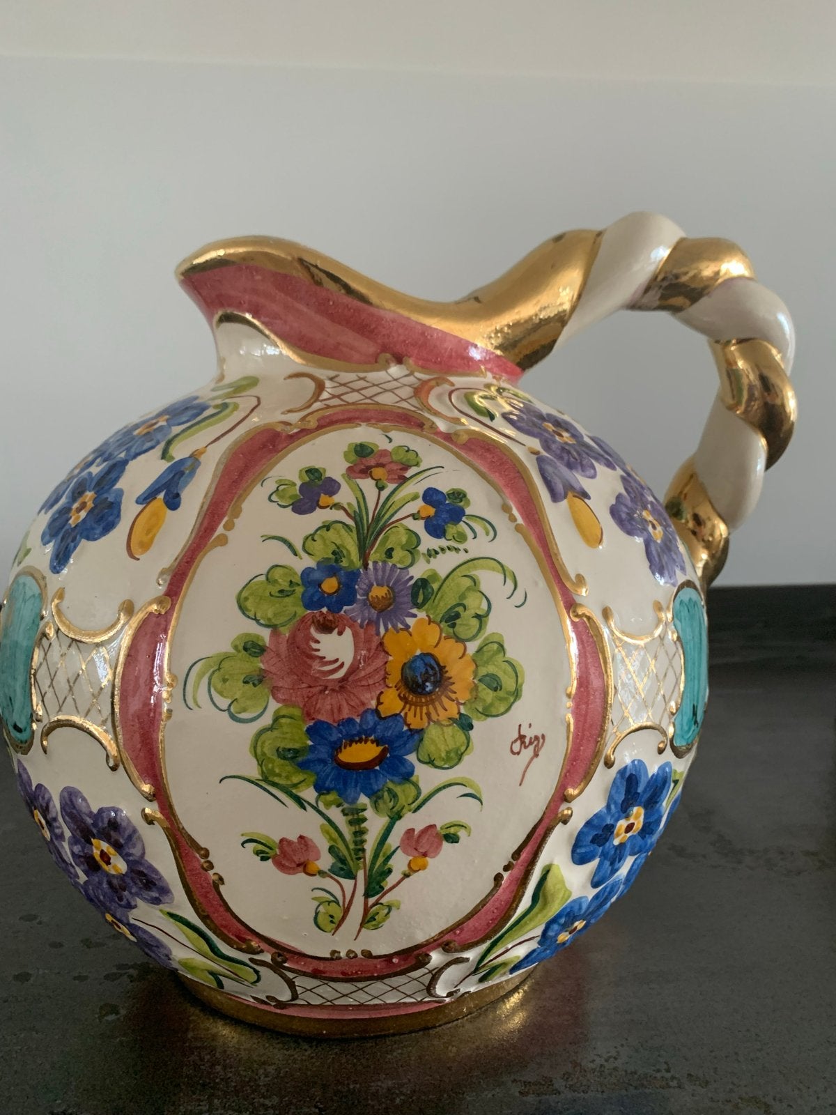 Antieke handgeschilderde vaas, 73 jaar oud, zeer mooie staat, Ophalen