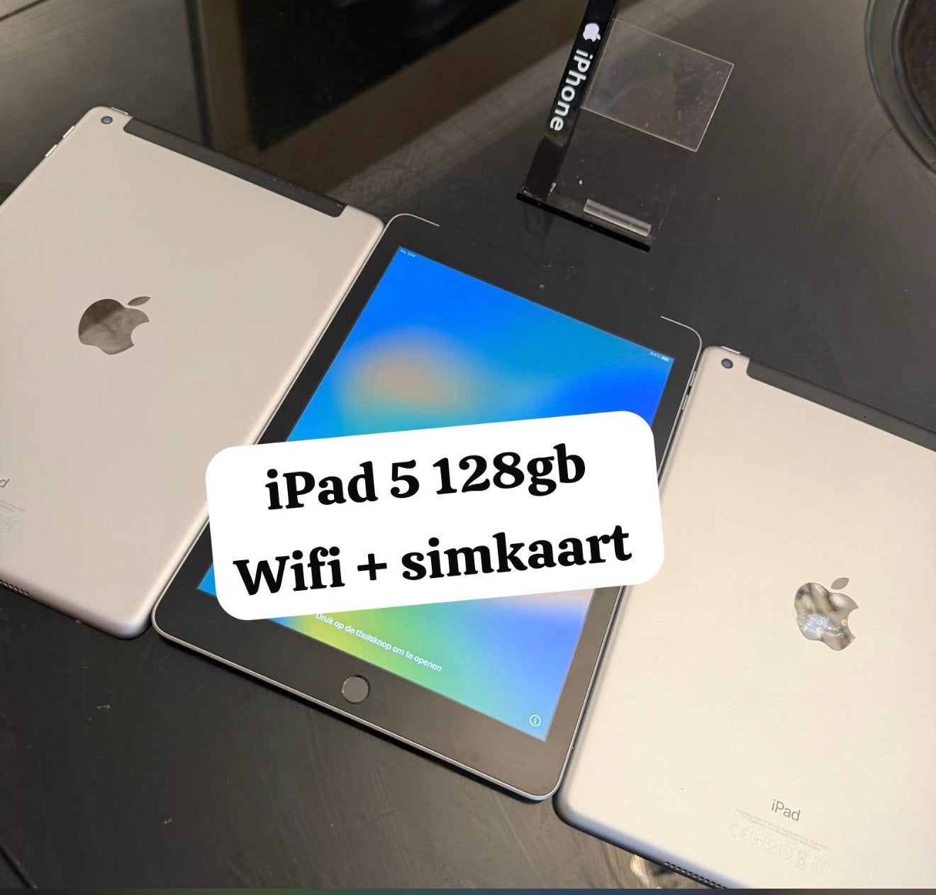 Apple iPad 5 128GB Wifi + Simkaart, 10 inch, Gebruikt, Apple iPad, Zwart