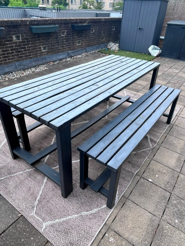 Picknicktafel, Ophalen, Gebruikt, Rechthoekig, Hout