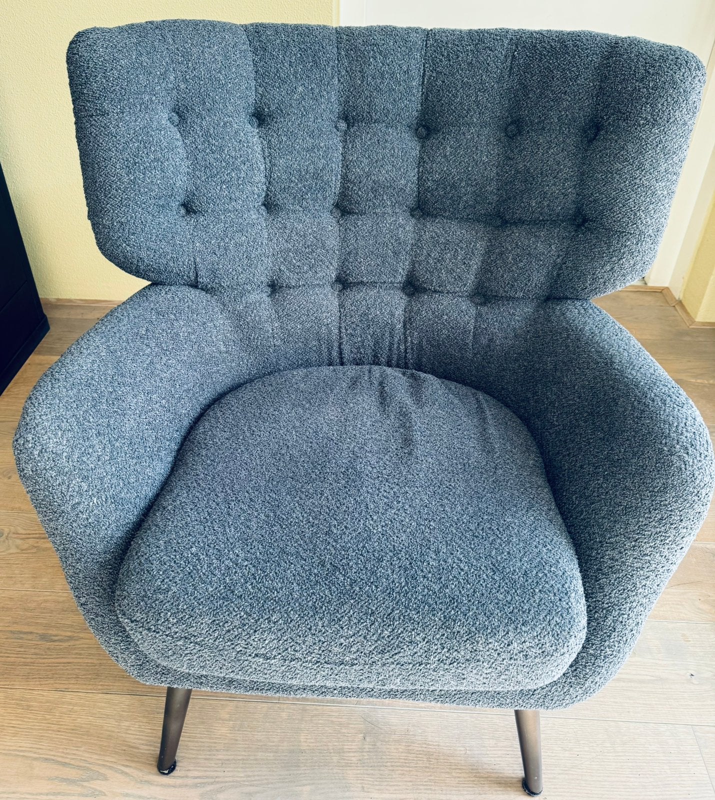 Oorfauteuil teddy grijs, Huis en Inrichting, Ophalen, Zo goed als nieuw, Stof, 50 tot 75 cm