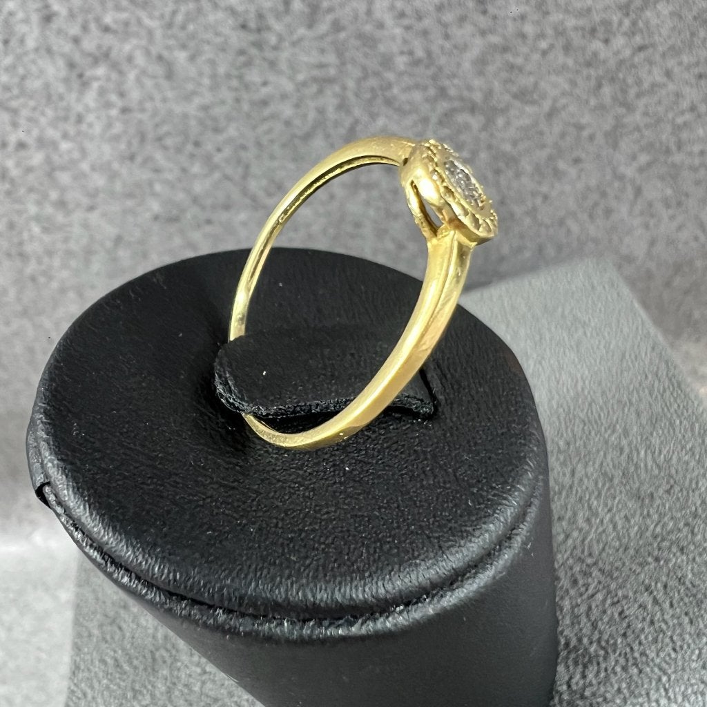Gouden Ring | 14k | 1,42g | ronde tafel | 18,5cm | 414566, 18 tot 19, Gebruikt, Ophalen of Verzenden, Dame