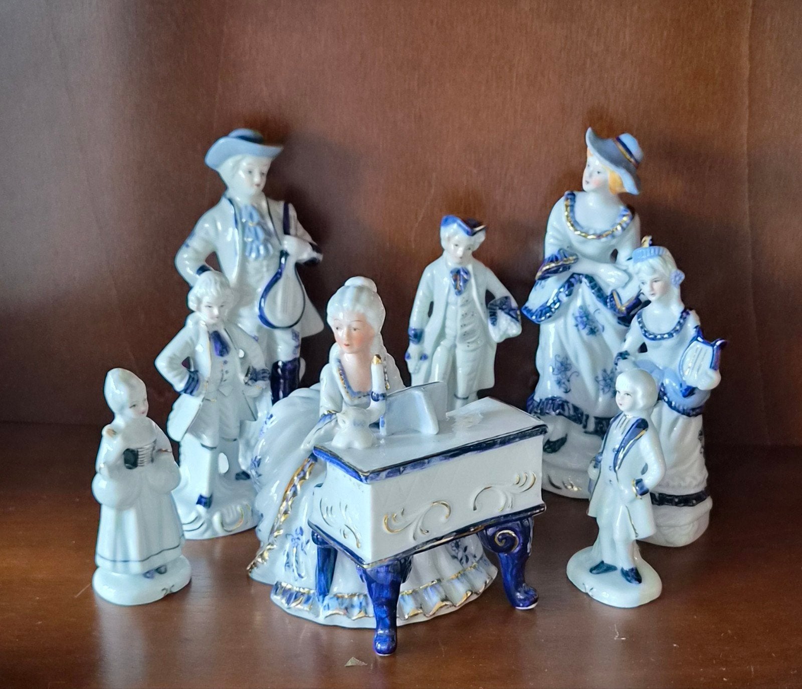Antieke porseleinen beeldjes set - Rococo stijl, Ophalen of Verzenden