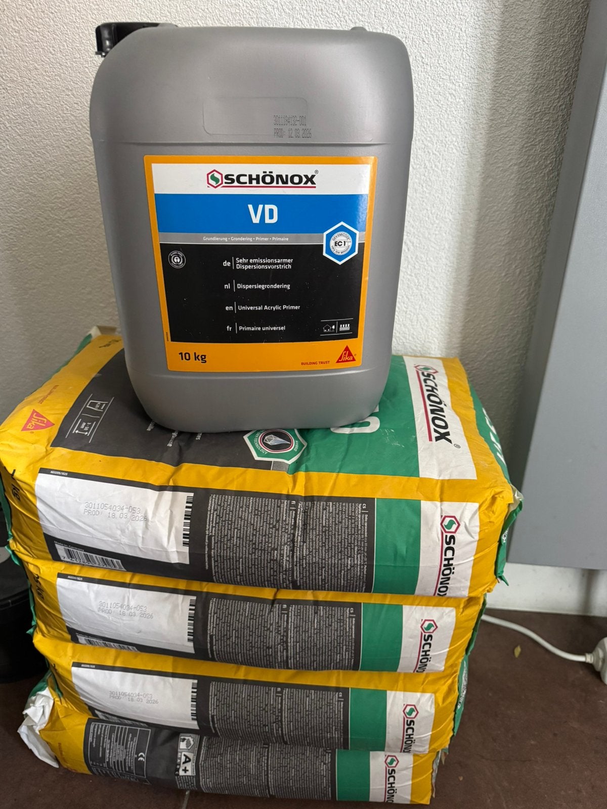 Schönox HS50 zakken en VD Dispersiegrondering, Ophalen, Overige materialen, 30 cm of meer, 50 tot 150 cm