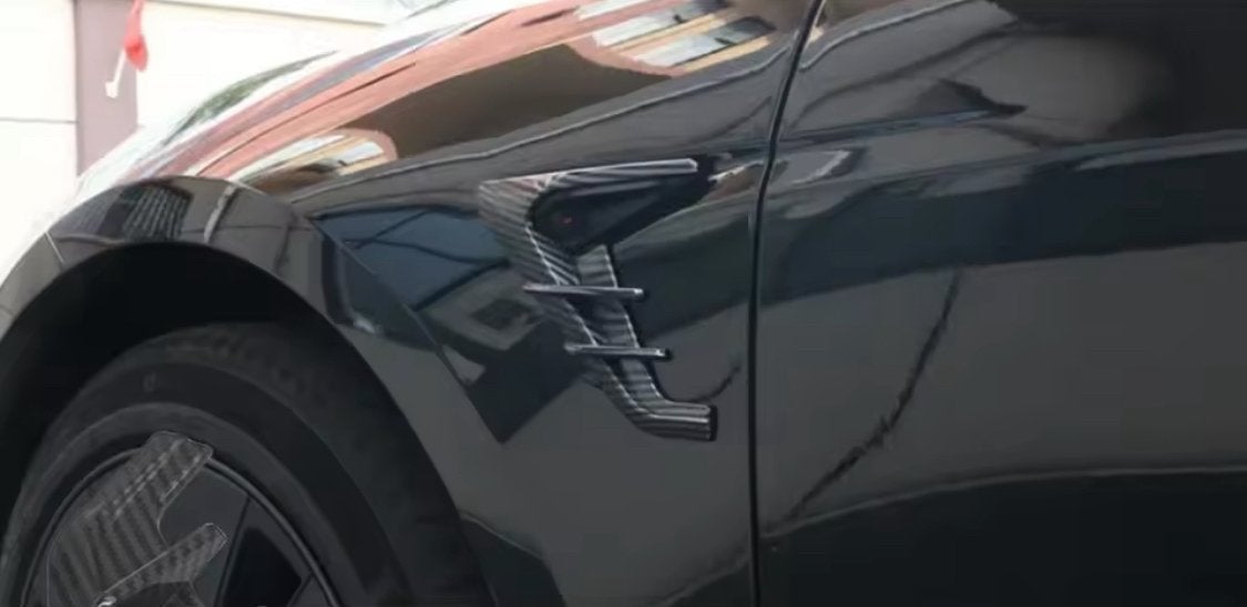Tesla Model Y Knipperlicht Spoilers Carbon Look, Ophalen of Verzenden