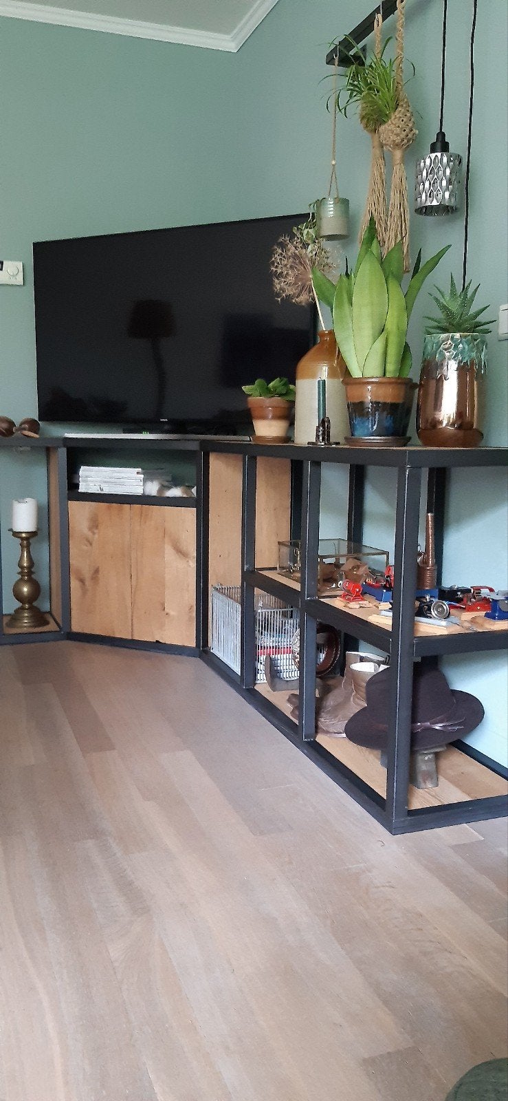 Uniek TV-meubel/dressoir - Industrieel, Ophalen, Zo goed als nieuw, Eikenhout, Industrieel, Modern