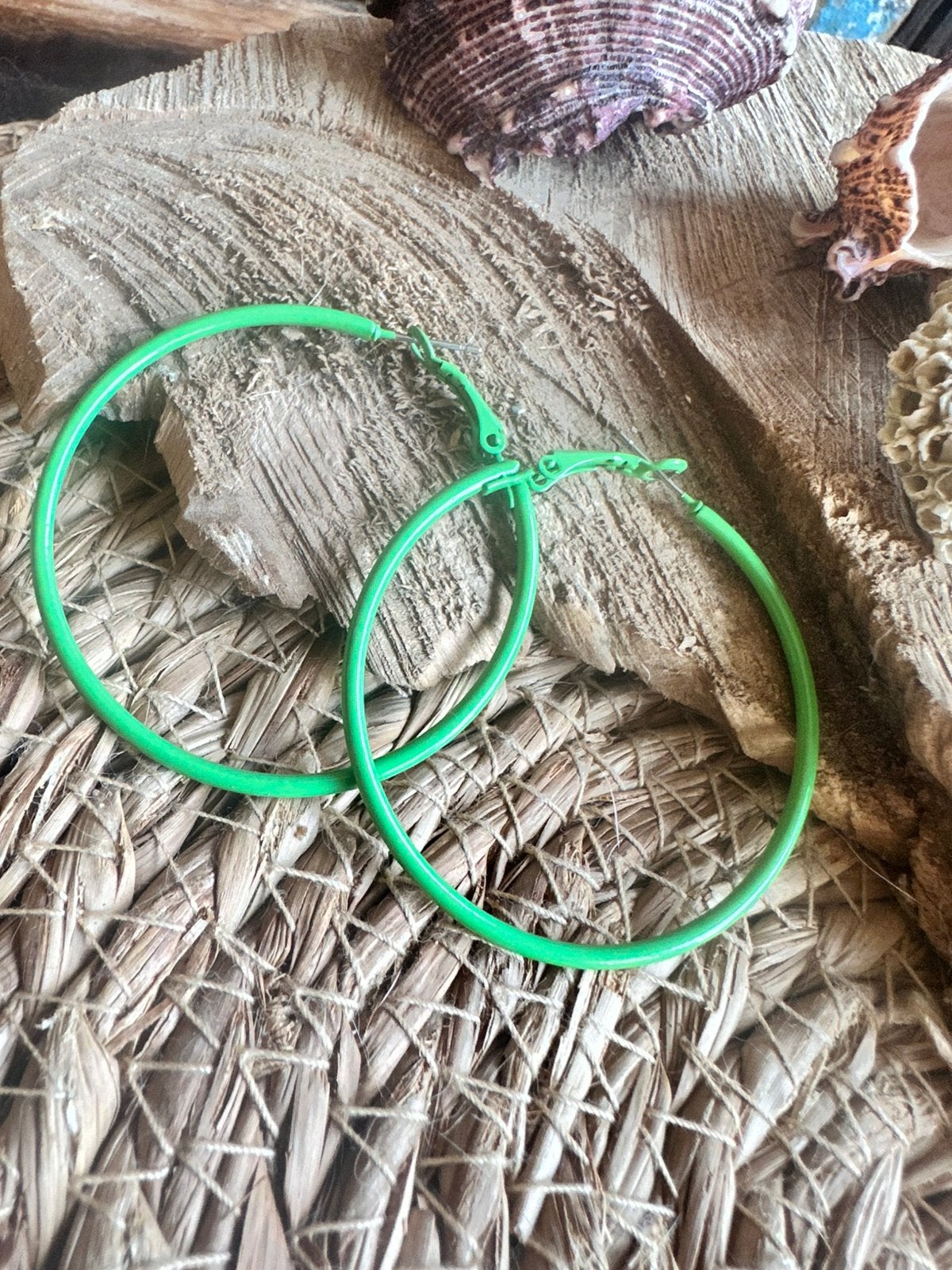 Boho oorbellen / creolen / groen / nieuw, Ophalen of Verzenden, Nieuw