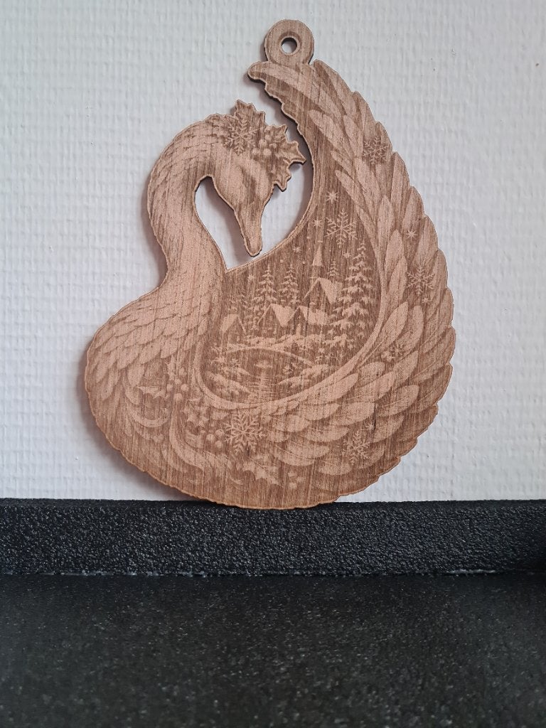 Prachtig houten zwaan met winterlandschap - 25cm kerstdecor, Diversen, Ophalen of Verzenden, Nieuw