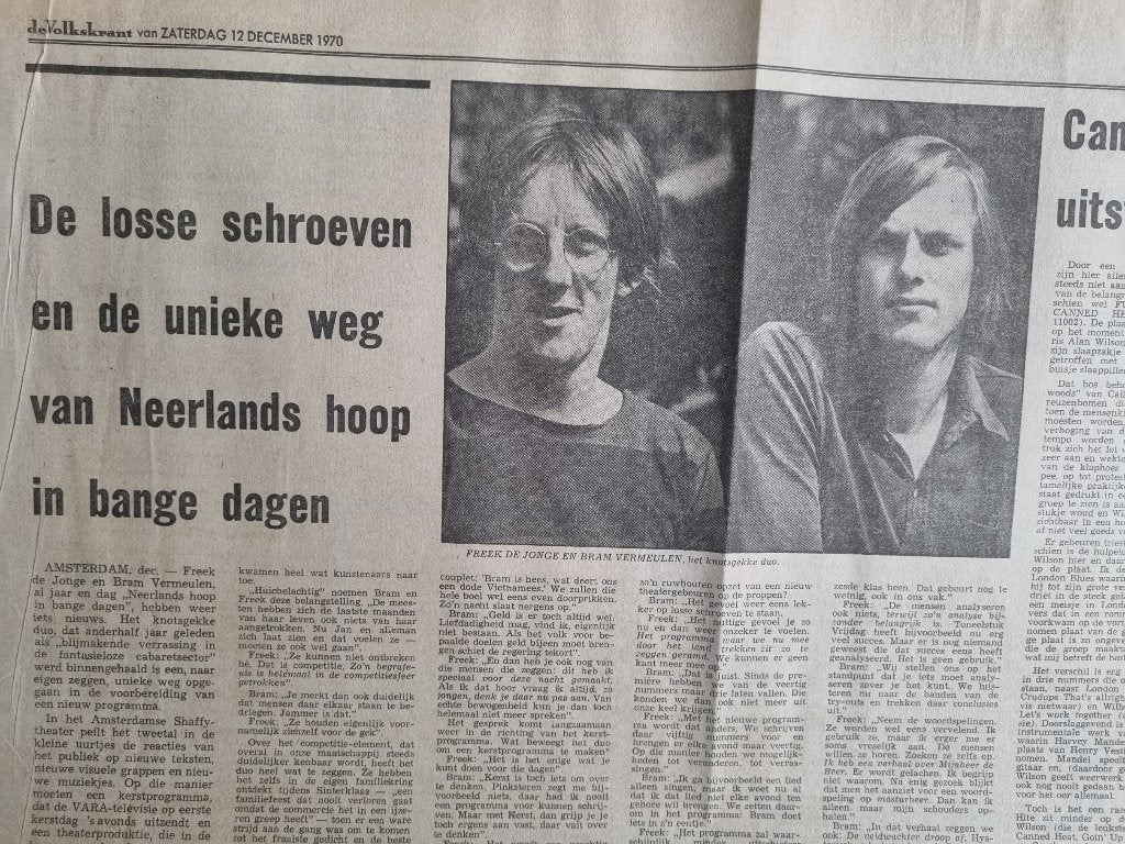 Artikel Neerlands Hoop (1970), Ophalen of Verzenden, 1960 tot 1980, Knipsel(s)