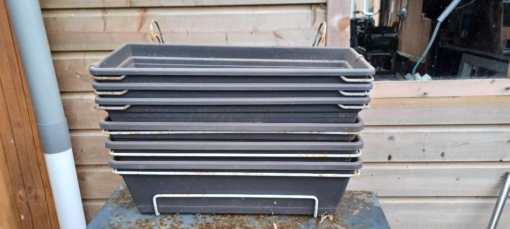 Plantenbakken schutting, Tuin en Terras, Ophalen, Kunststof, Gebruikt, Minder dan 30 cm