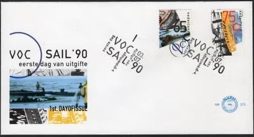 Nederland 1990 - nvph E275 - VOC - Sail Amsterdam, Postzegels en Munten, Postzegels | Nederland, Ophalen of Verzenden, Na 1940