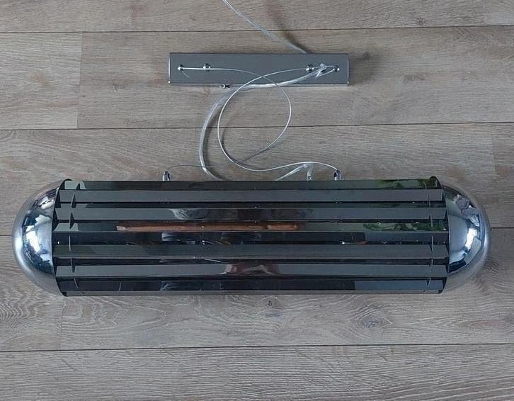 Hanglamp 6L chique lamp smokeglas L80 glas en metaal, Ophalen, Nieuw, Glas, Chique Luxe
