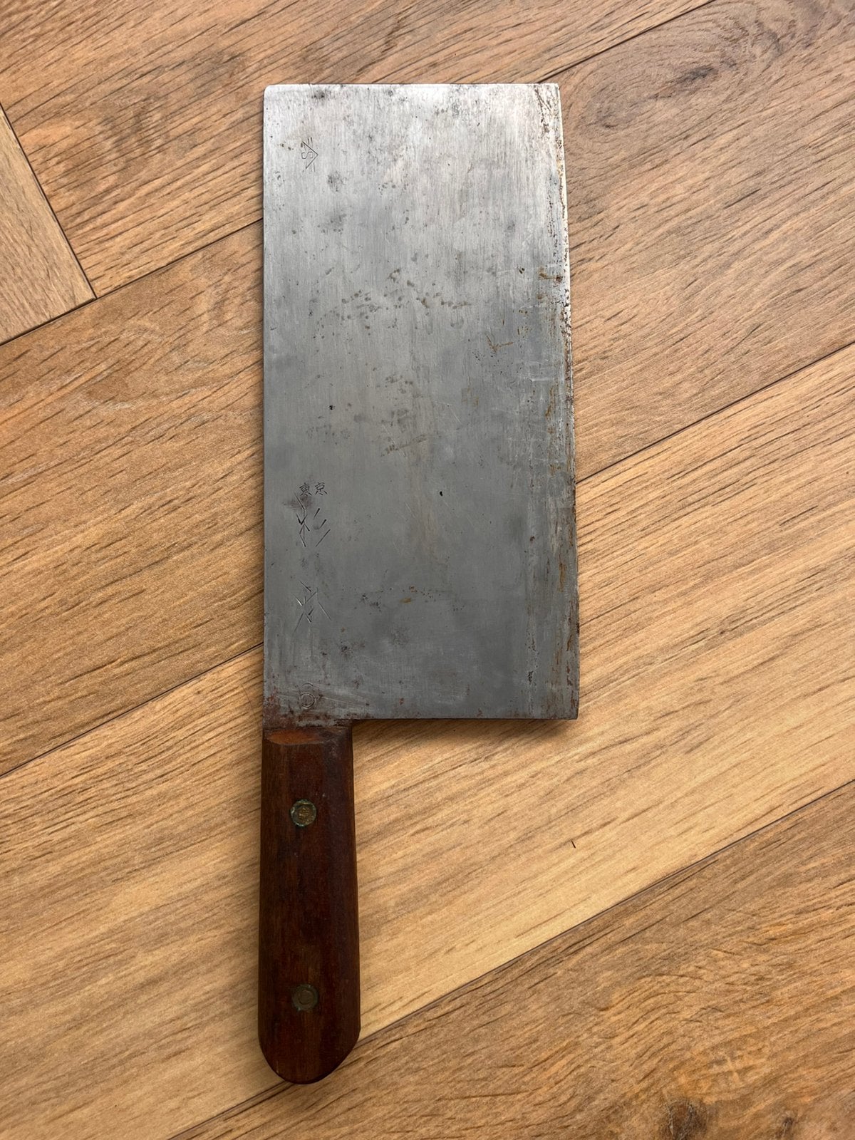 Vintage sugimoto shirogami #6 cleaver (opknapper), Ophalen of Verzenden, Gebruikt, Rvs of Chroom