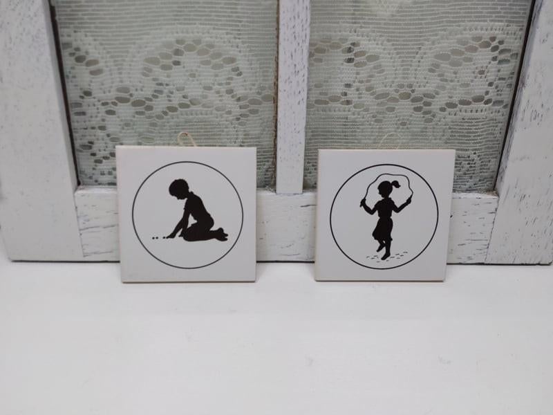 2 Mosa silhouet tegeltjes, Ophalen of Verzenden