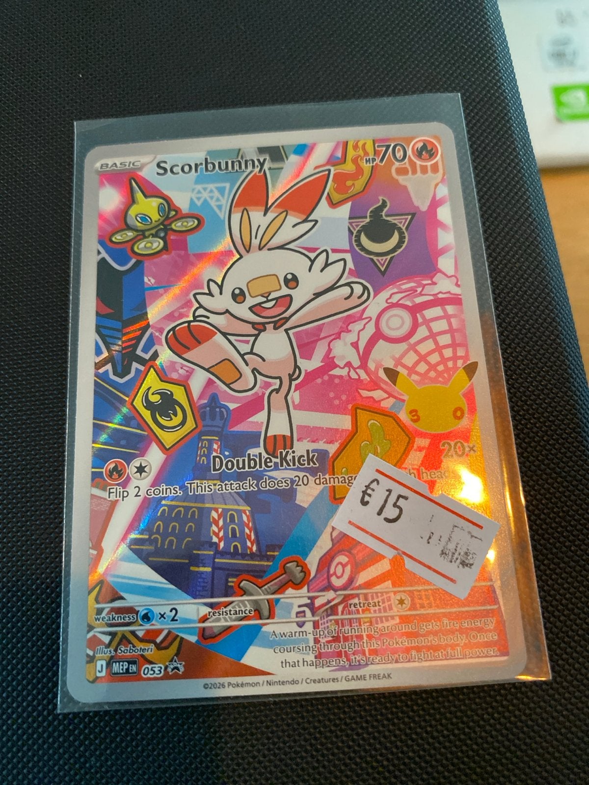 Pokemon Kaart Scorbunny J MEP EN 053 - Foil, Ophalen of Verzenden, Zo goed als nieuw, Losse kaart, Foil