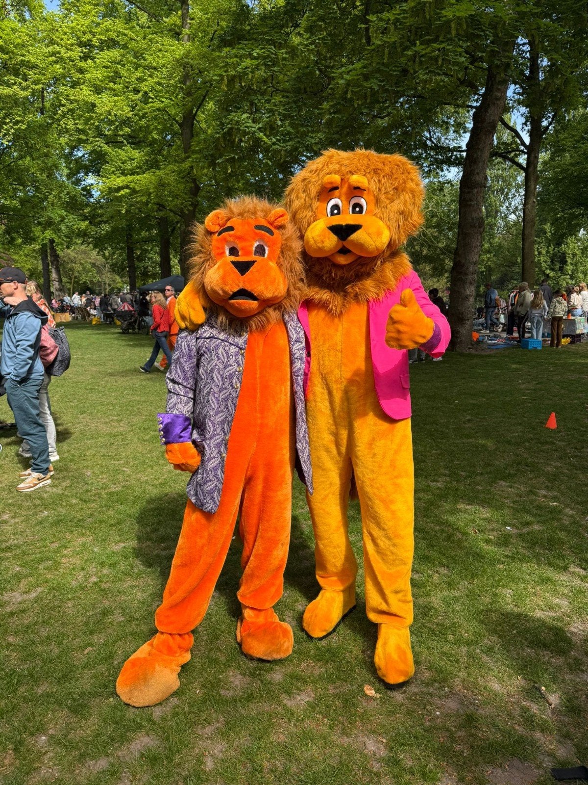 Oranjeleeuwenpak huren, Ophalen, Oranje of Koningsdag