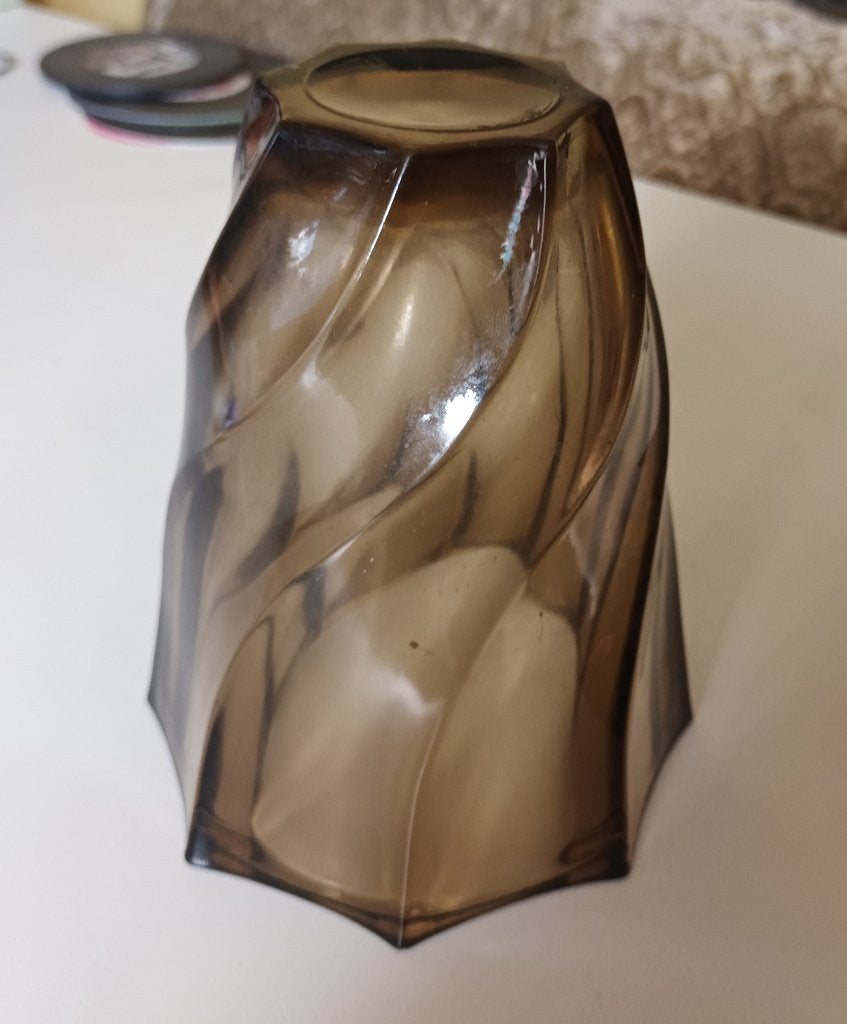 2x Kleine vaas Luminarc rookglas/ helder glas, Ophalen of Verzenden