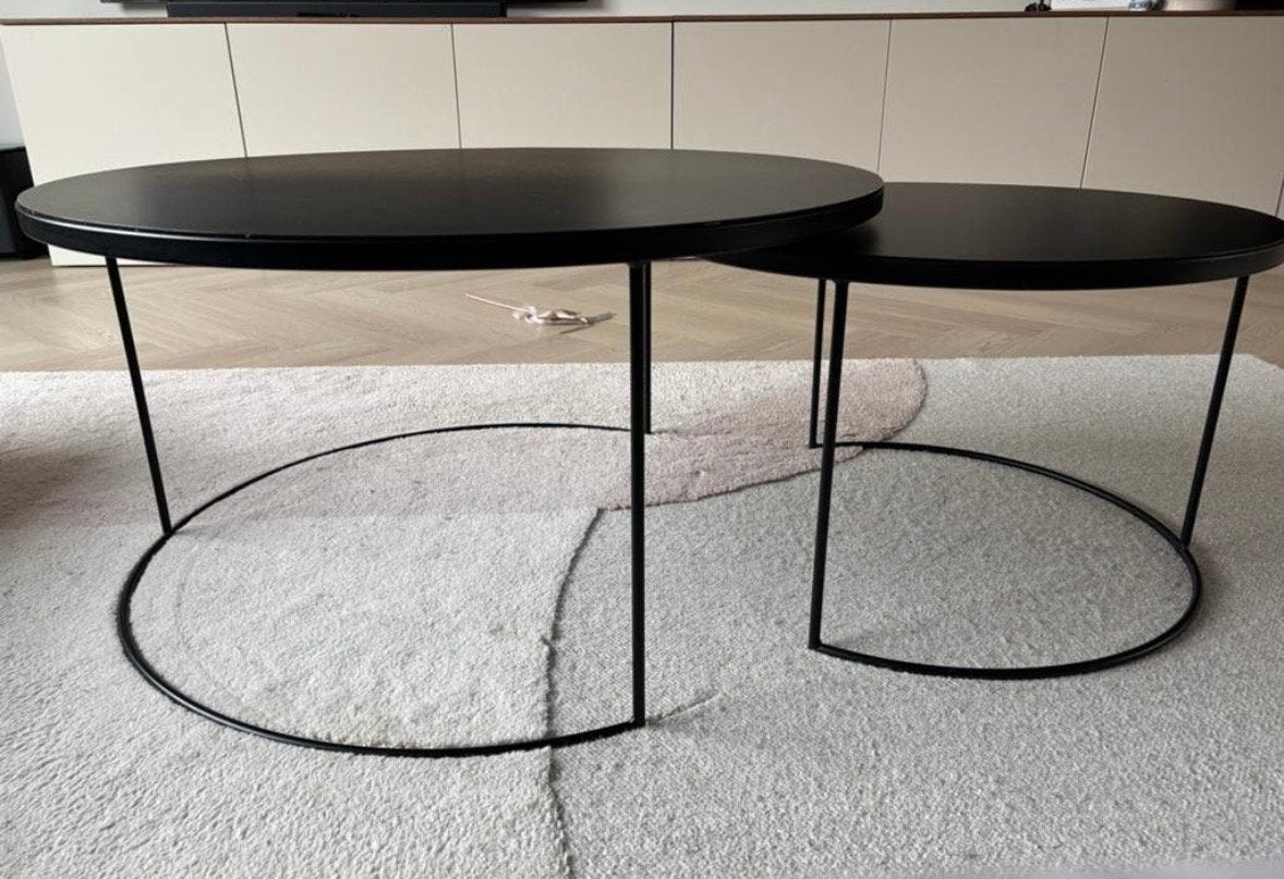 Set van 2 ronde salontafels van Goossens, Ophalen, Gebruikt, Rond, 50 tot 100 cm