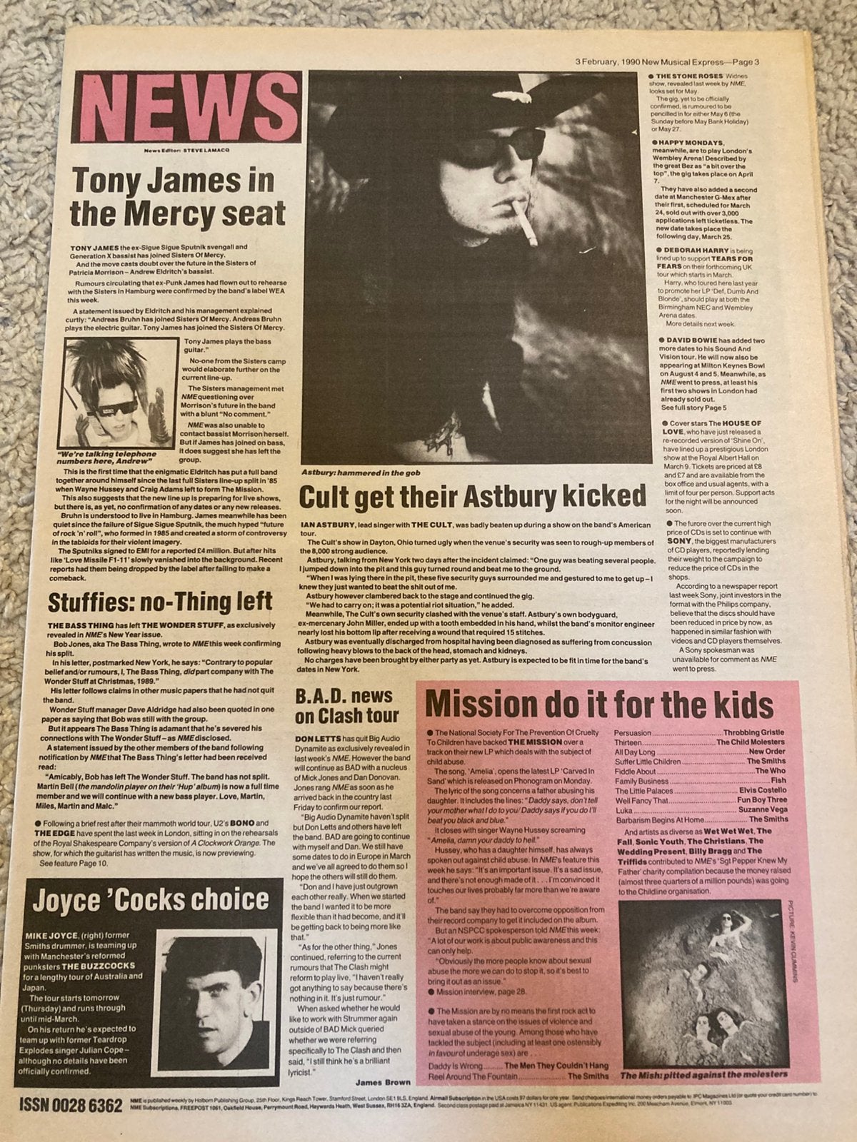 NME 1990 DEL AMITRI House Of Love MISSION Sundays ICE T, Ophalen of Verzenden, Muziek, Film of Tv
