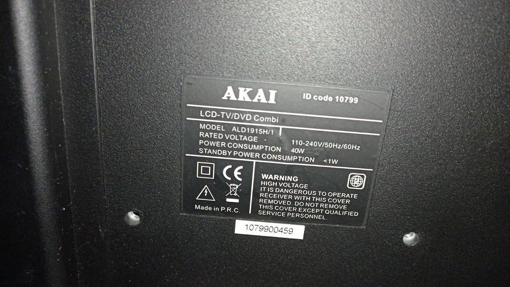 Akai ALD1915H LCD-TV/DVD-speler combi, Overige merken, 50 Hz, LCD, Ophalen of Verzenden