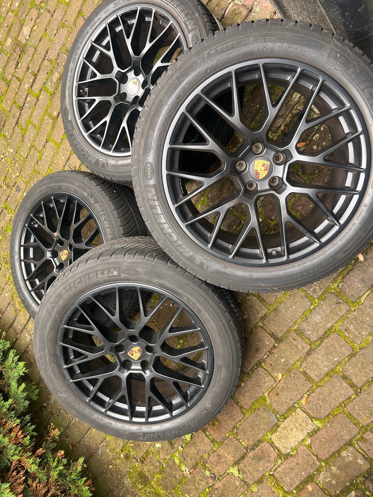 Porsche Macan 20 inch RS Spyder velgen Michelin winterbanden, Auto-onderdelen, Ophalen, Gebruikt, 265 mm, Banden en Velgen