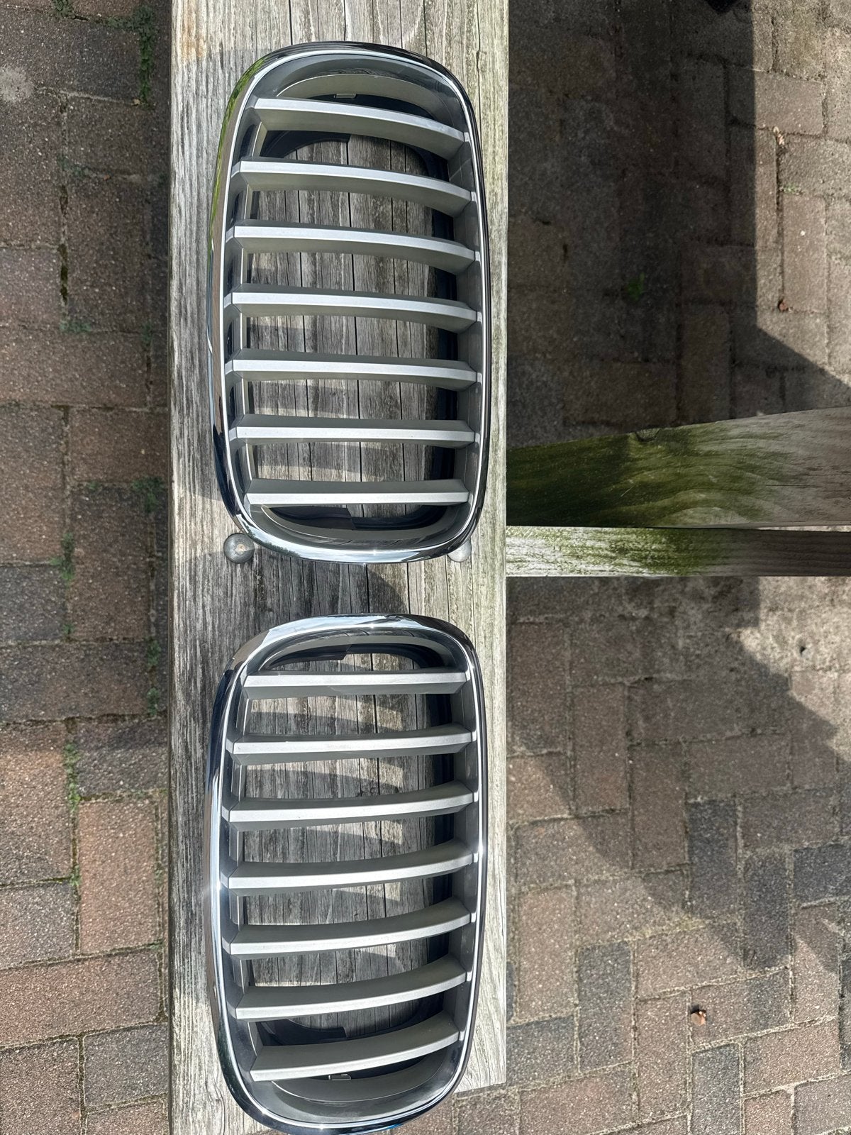 BMW Nierengrille Set - Chroom/Grijs, Ophalen, Gebruikt, Voor, Bumper
