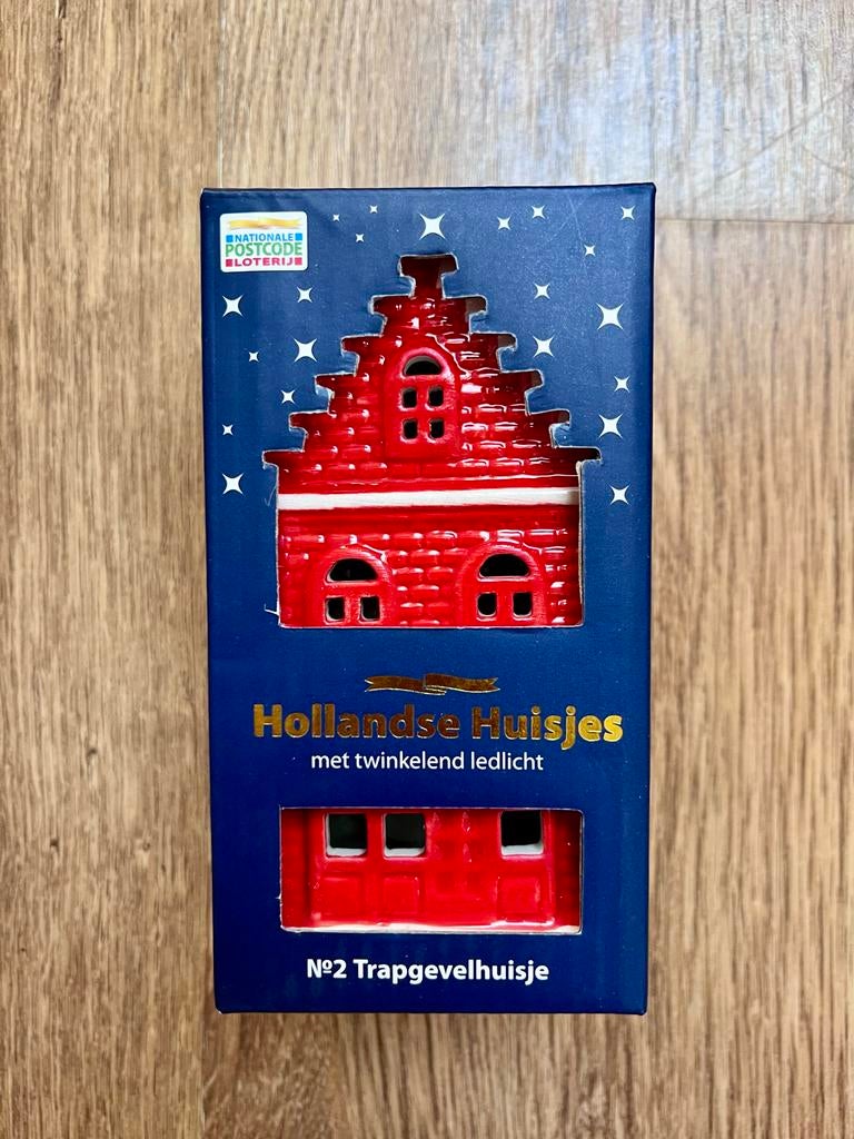Hollands Huisje #2 Trapgevelhuisje met LED-licht, Overige stijlen, Nieuw, Ophalen of Verzenden, Rood