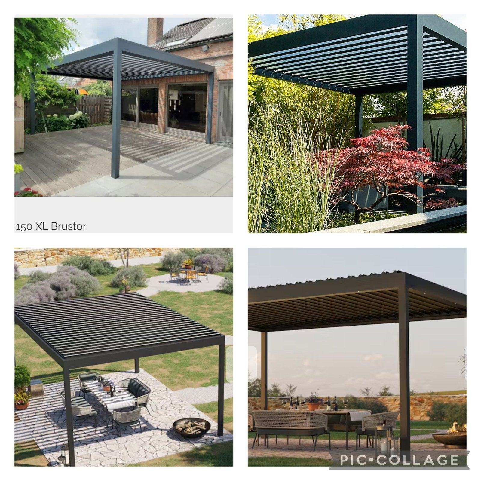 Overkapping met lamellen dak, Brustor B-150XL antraciet, Tuin en Terras, Ophalen, Zo goed als nieuw