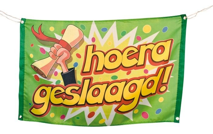 Gevelvlag geslaagd (57006), Versiering, Info@all4funbaarlo.nl, BAARLO LB, Nieuw