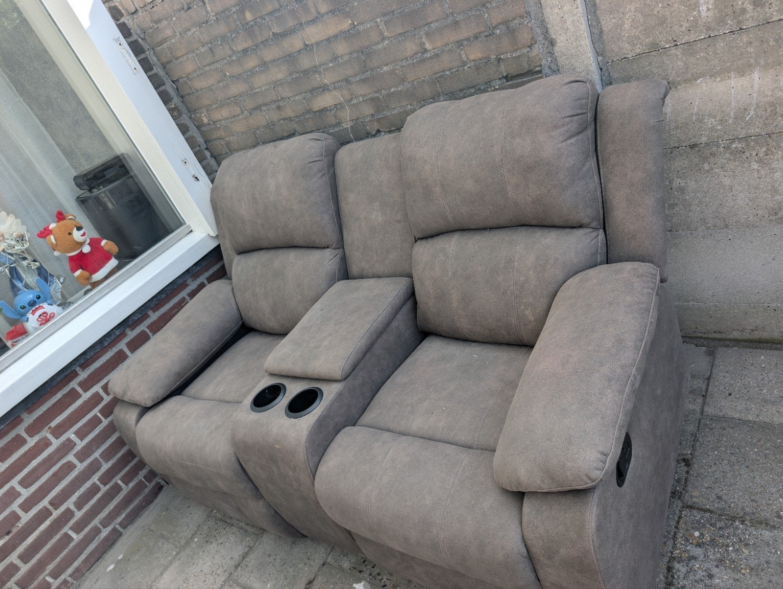 Comfortabele 2-zits bank met relaxfunctie, Ophalen, Gebruikt, 150 tot 200 cm, Tweepersoons
